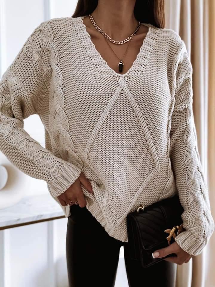 Tammy pulóver ekrü - Pinkme Fashion